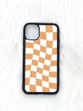 Load image into Gallery viewer, Orange Checkered iPhone Case
