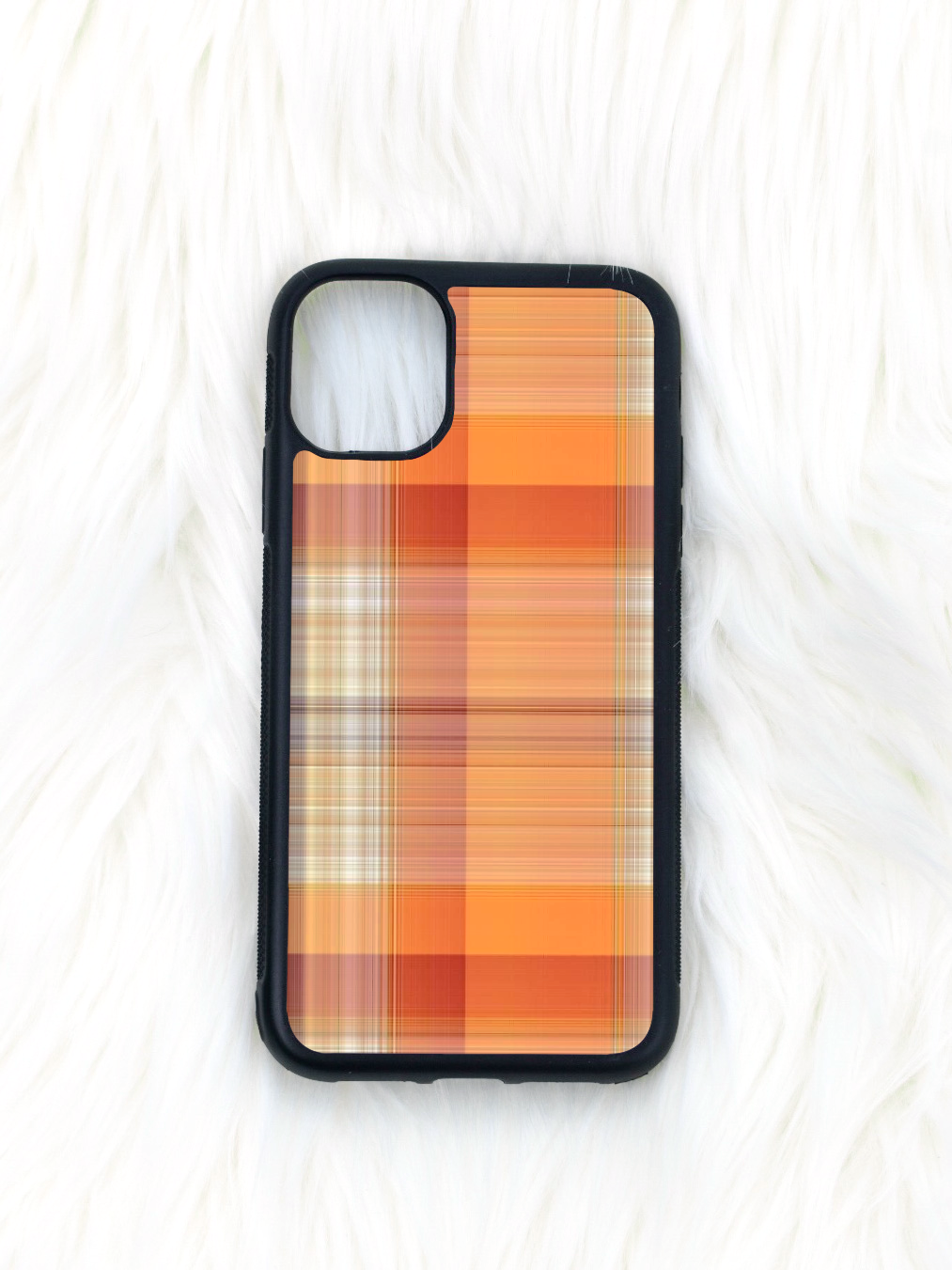 Orange Plaid iPhone Case