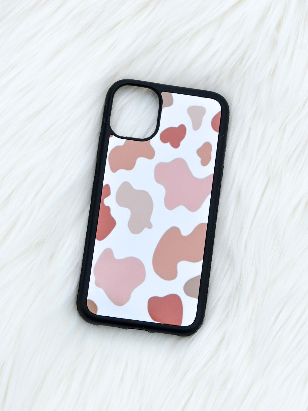 Cow Print (Pink/Tan/Brown) iPhone Case